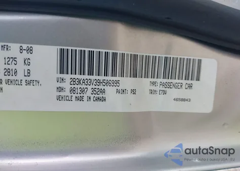 2009 Dodge Charger Sxt из США, поврежденный, VIN 2B3KA33V39H506995